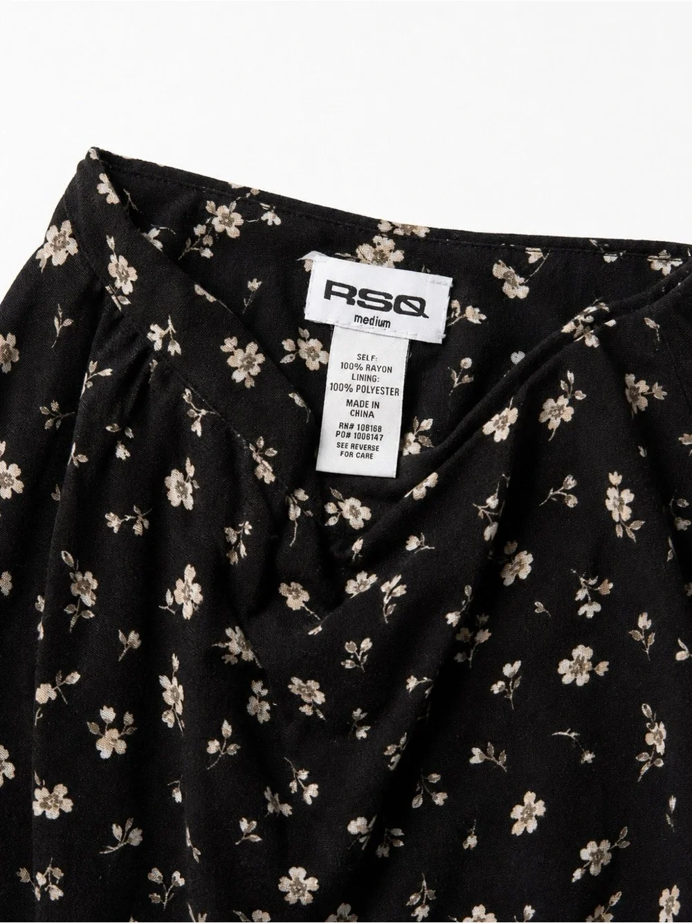RSQ Black Ditsy Floral Skater Skirt Girls M Tillys Indie/Grunge